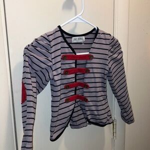 Jak & Peppar Striped Kids Blazer with Red Tab Accents Size 6